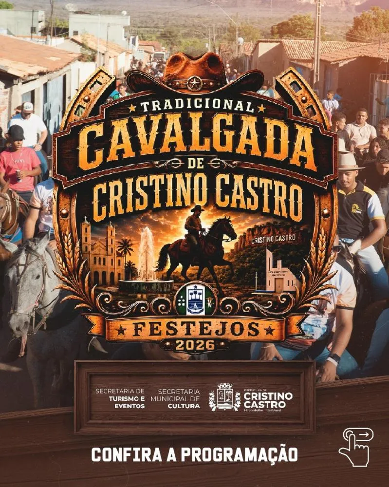 Prefeitura de Cristino Castro divulga programação oficial da tradicional Cavalgada dos Festejos 2026
